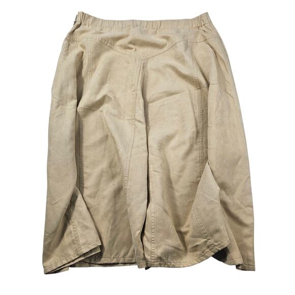 Coldwater creek PM PETITE M faux suede neutral cream skirt high rise flowy EUC - Picture 3 of 7